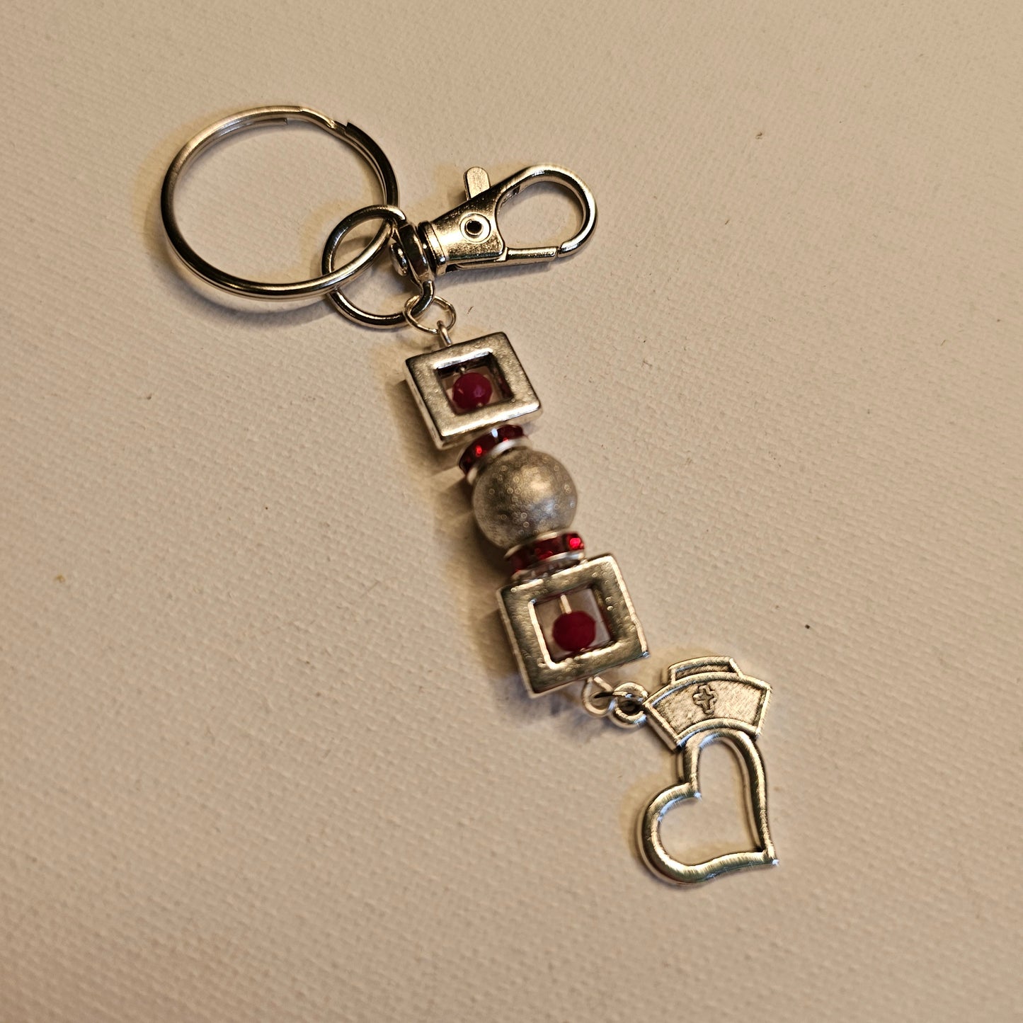 Red and Silver Nurse Keychain