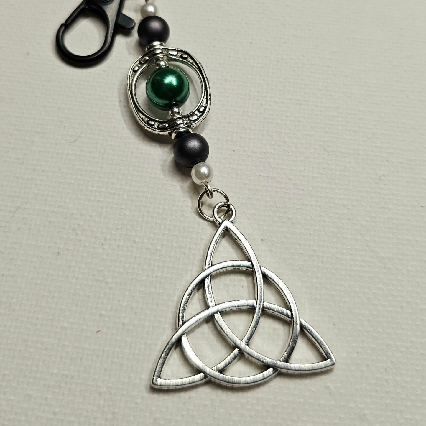 Green and Black Celtic Knot Keychain