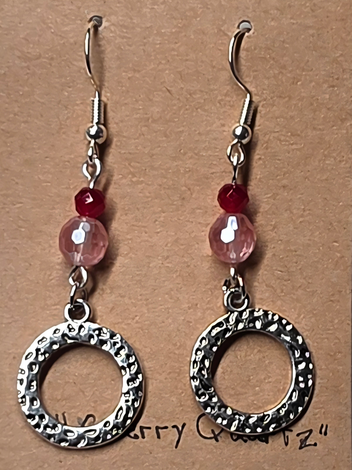 Cherry Quartz Beaded Earrings