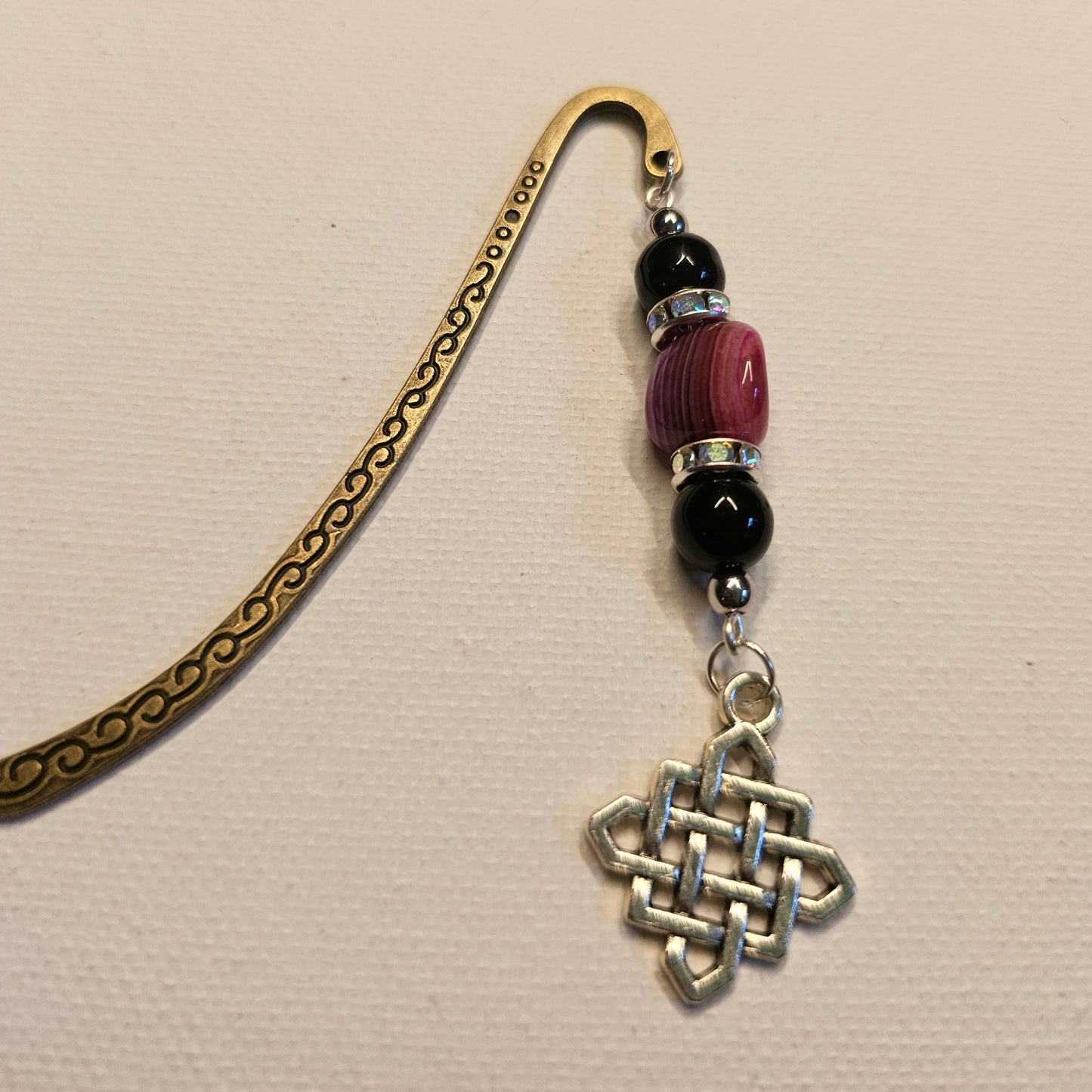 Black and Magenta Celtic Knot Bookmark