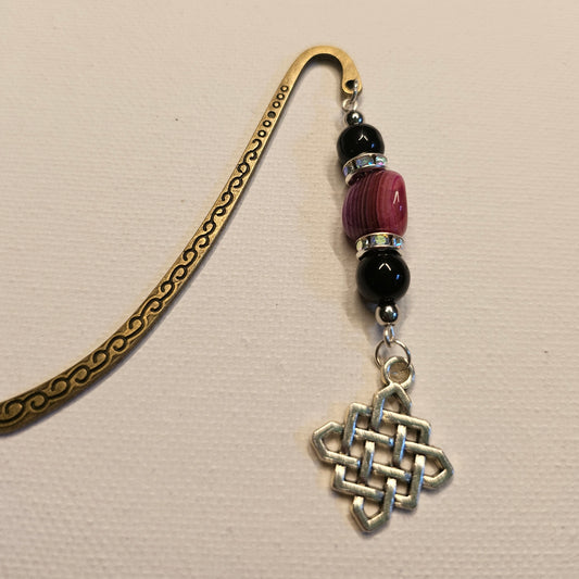 Black and Magenta Celtic Knot Bookmark