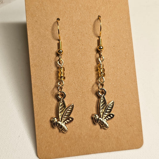 Drops of Honey and Bees Earrings