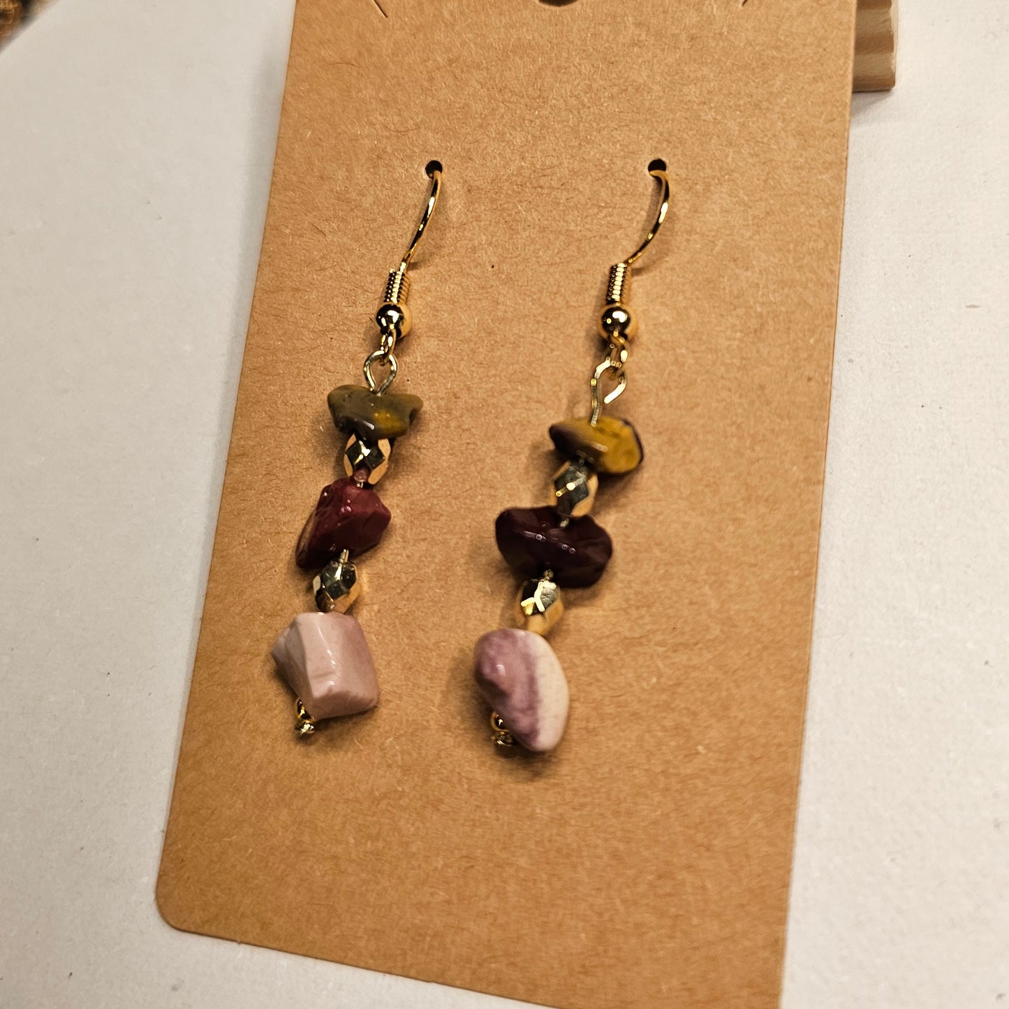 Shades of Fall Stone Chip Dangle Earrings