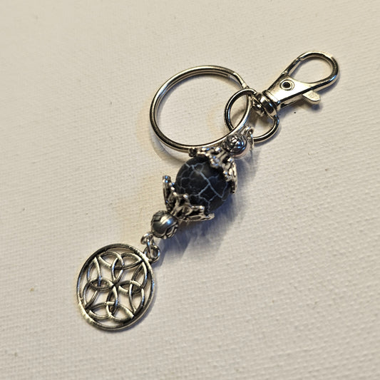 Blue and Silver Celtic Knot Keychain