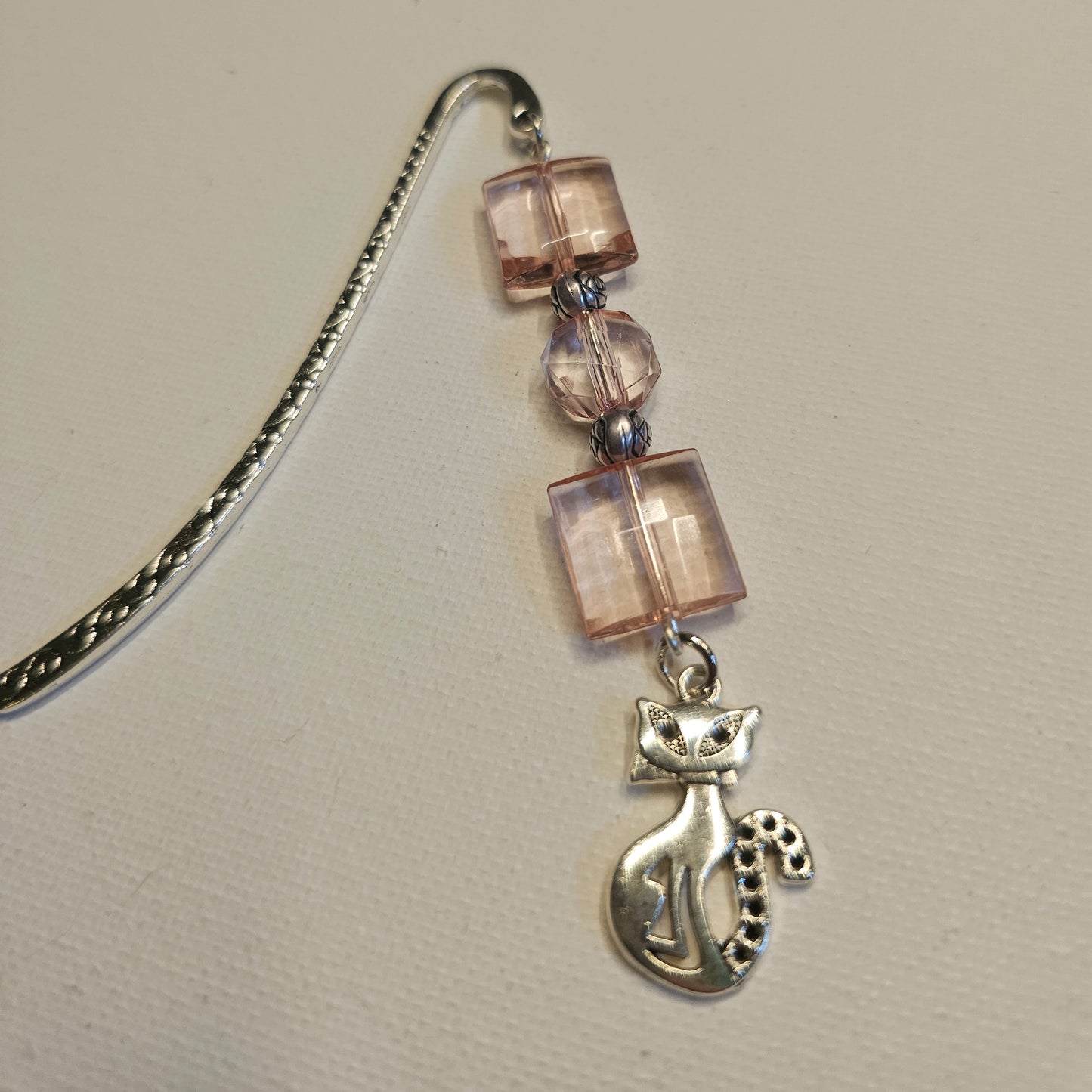 Pink and Silver Fancy Cat Bookmark
