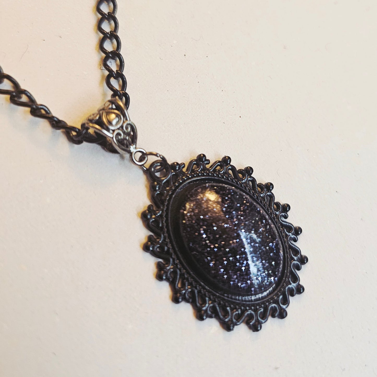 Black Sparkly Gothic-Style Choker Necklace