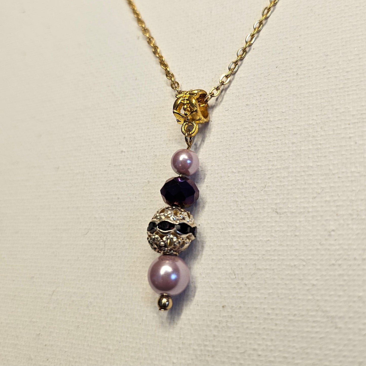 Regency Inspired Hand-Beaded Shades of Purple Necklace