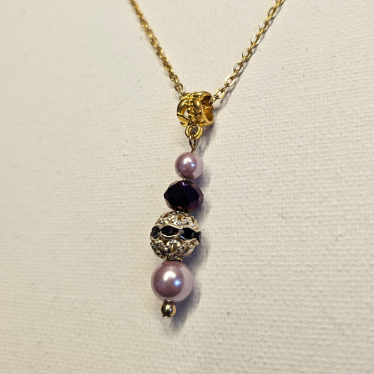 Regency Inspired Hand-Beaded Shades of Purple Necklace
