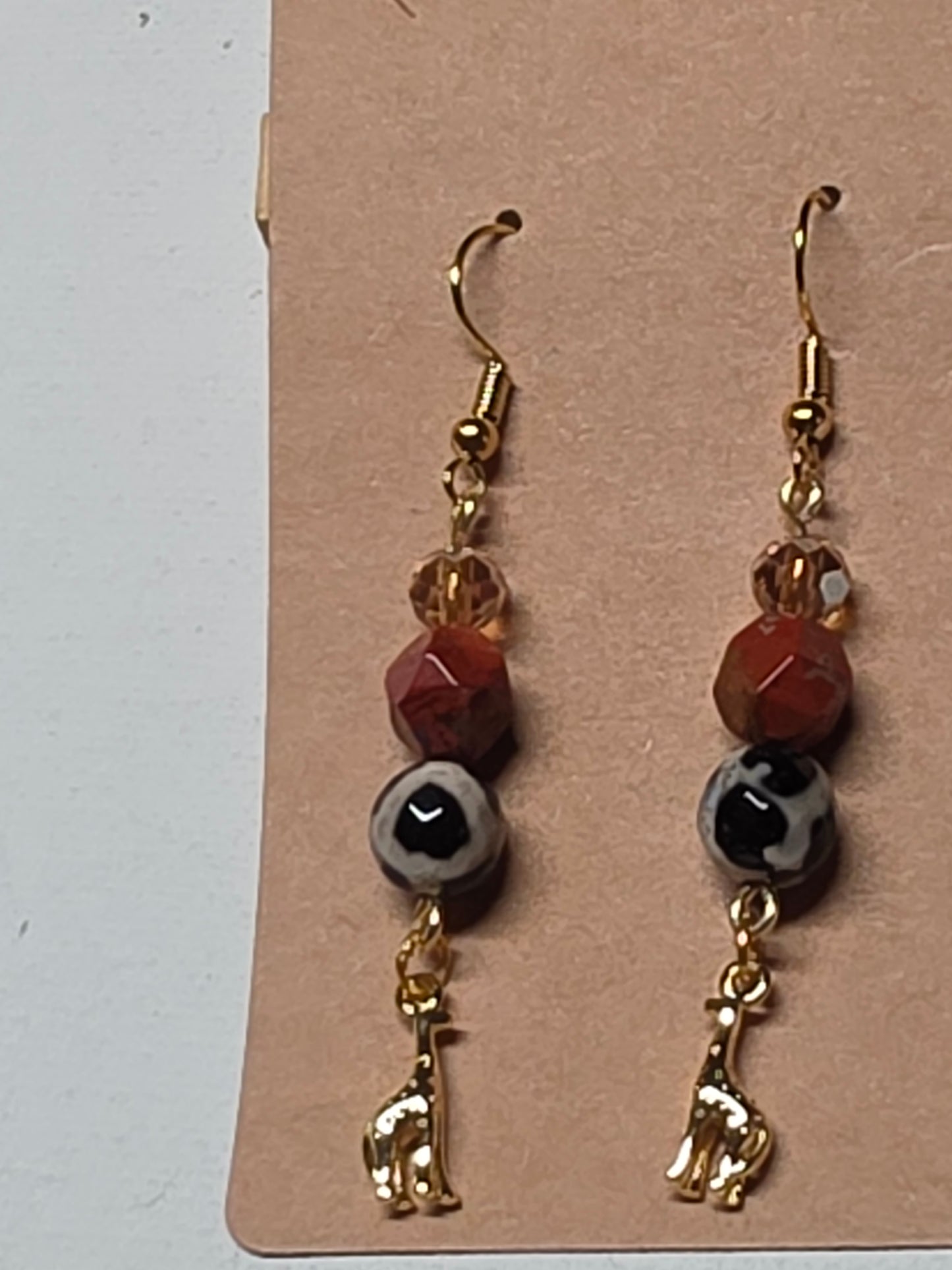 Baby Giraffe Beaded Earrings