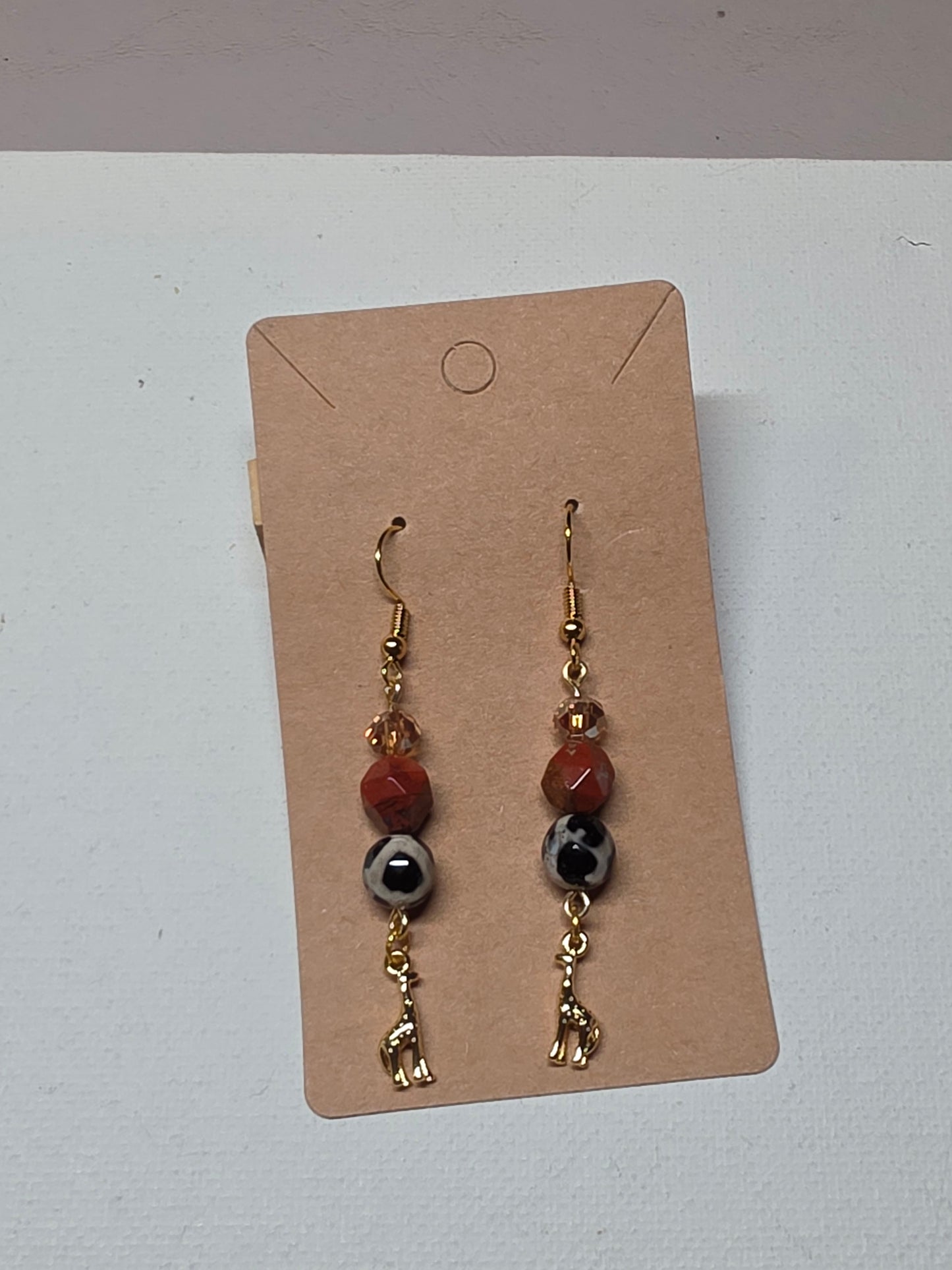 Baby Giraffe Beaded Earrings