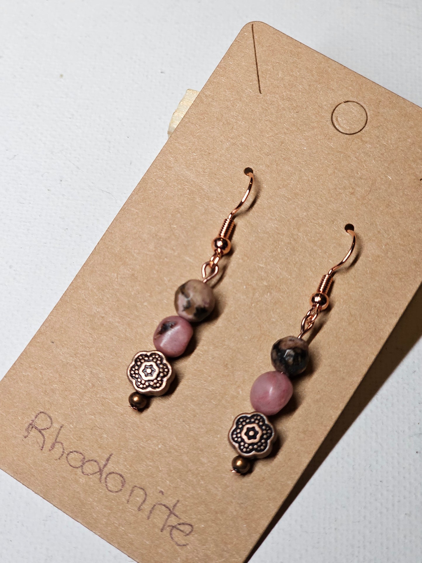 Rhodonite Flower Earrings