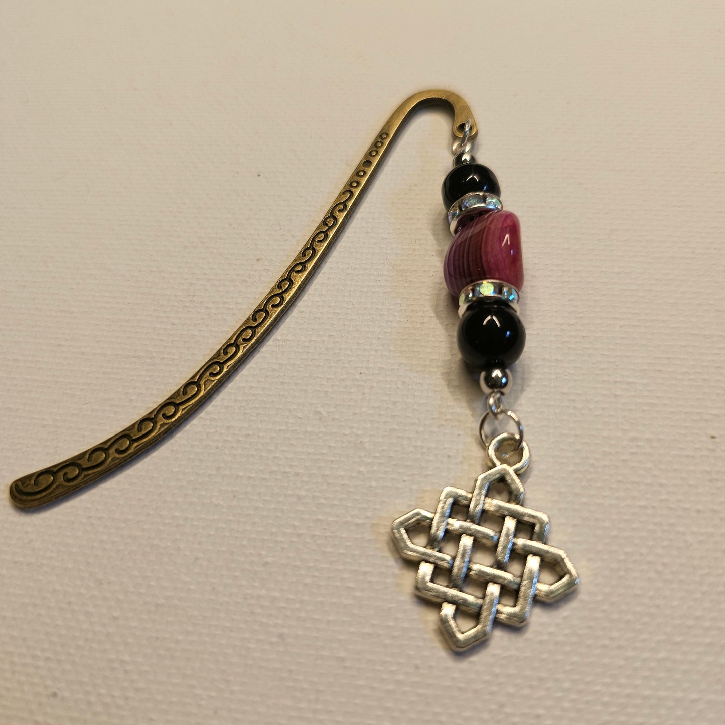 Black and Magenta Celtic Knot Bookmark
