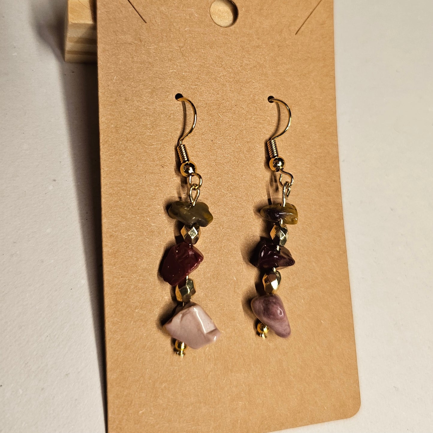 Shades of Fall Stone Chip Dangle Earrings