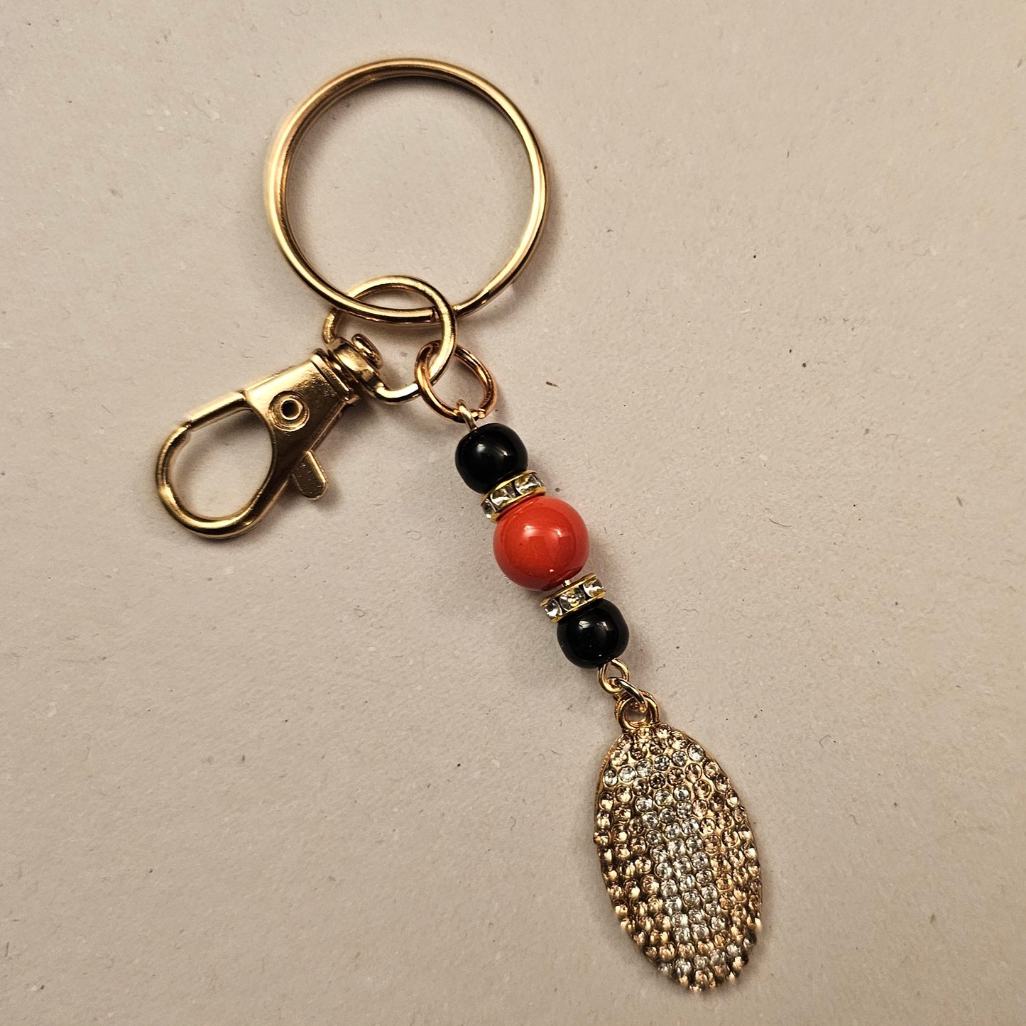 Jeweled Football Keychain