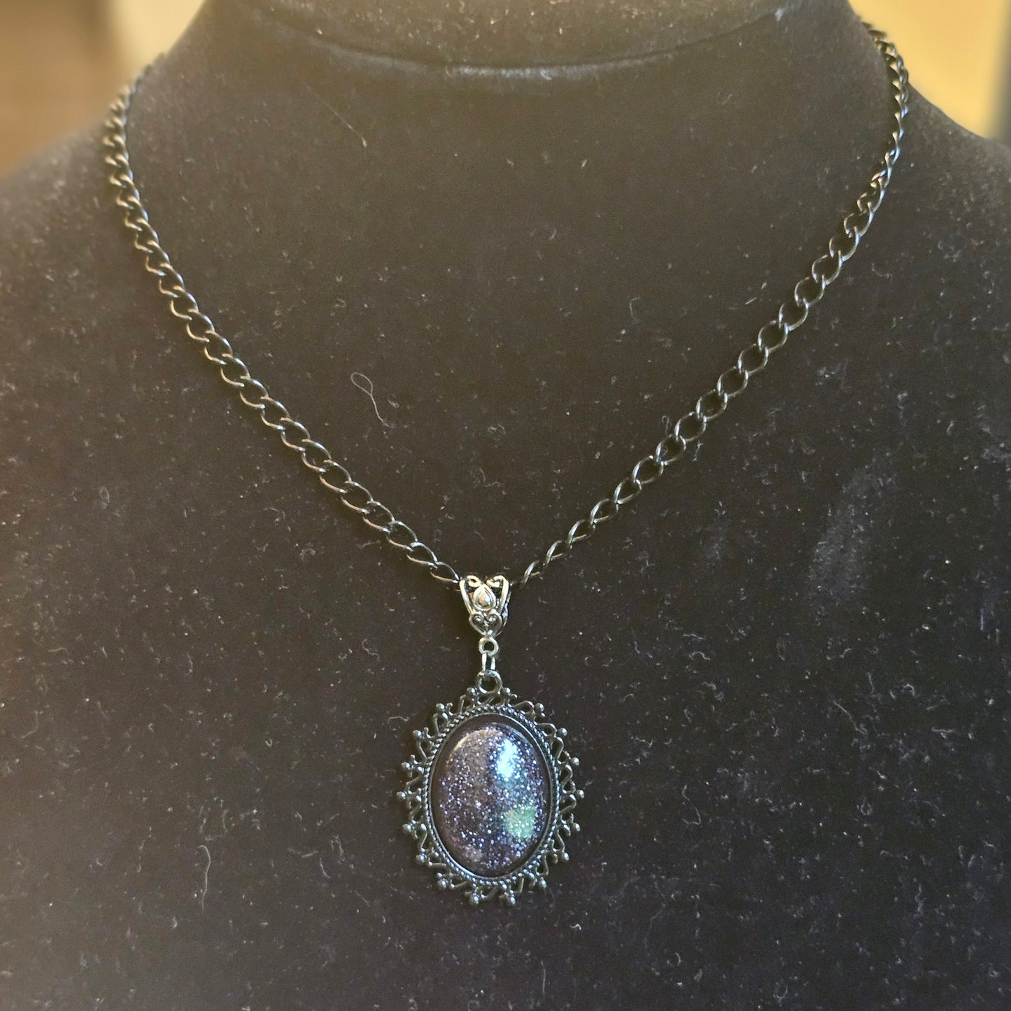 Black Sparkly Gothic-Style Choker Necklace