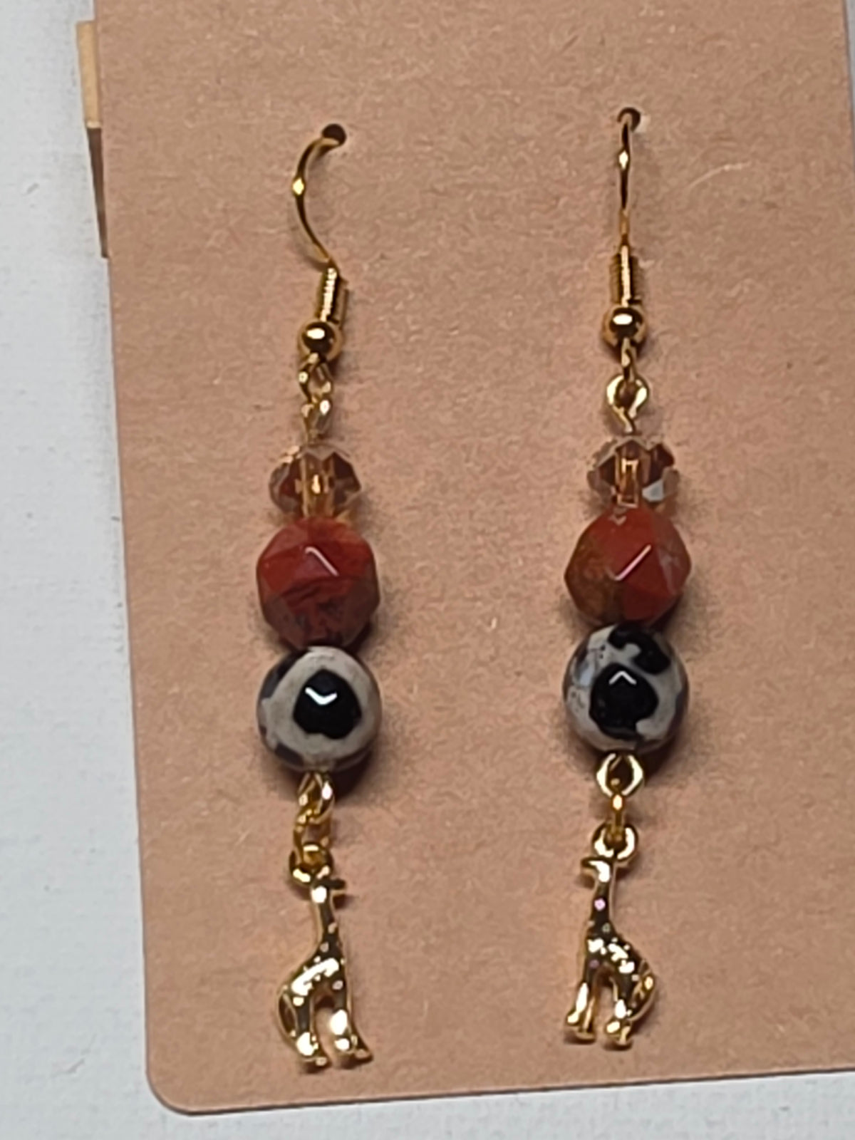 Baby Giraffe Beaded Earrings