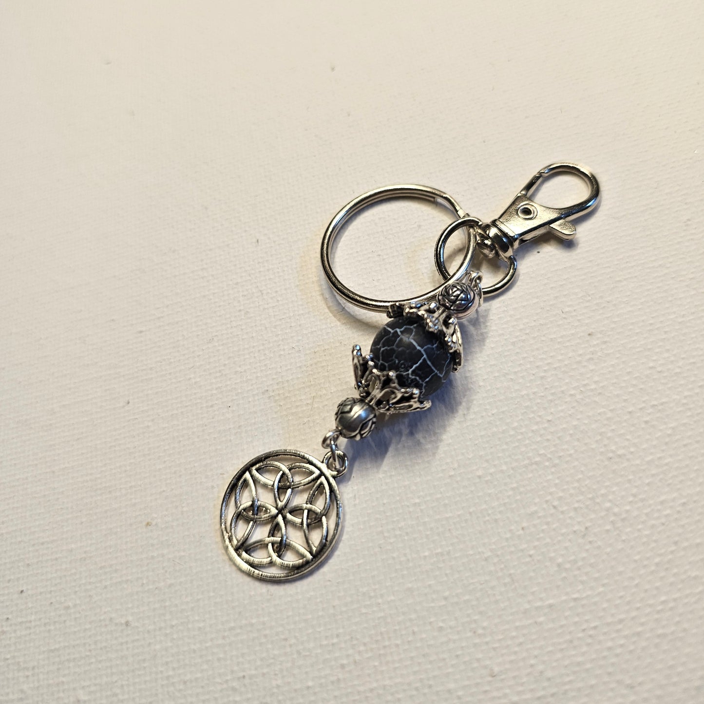 Blue and Silver Celtic Knot Keychain