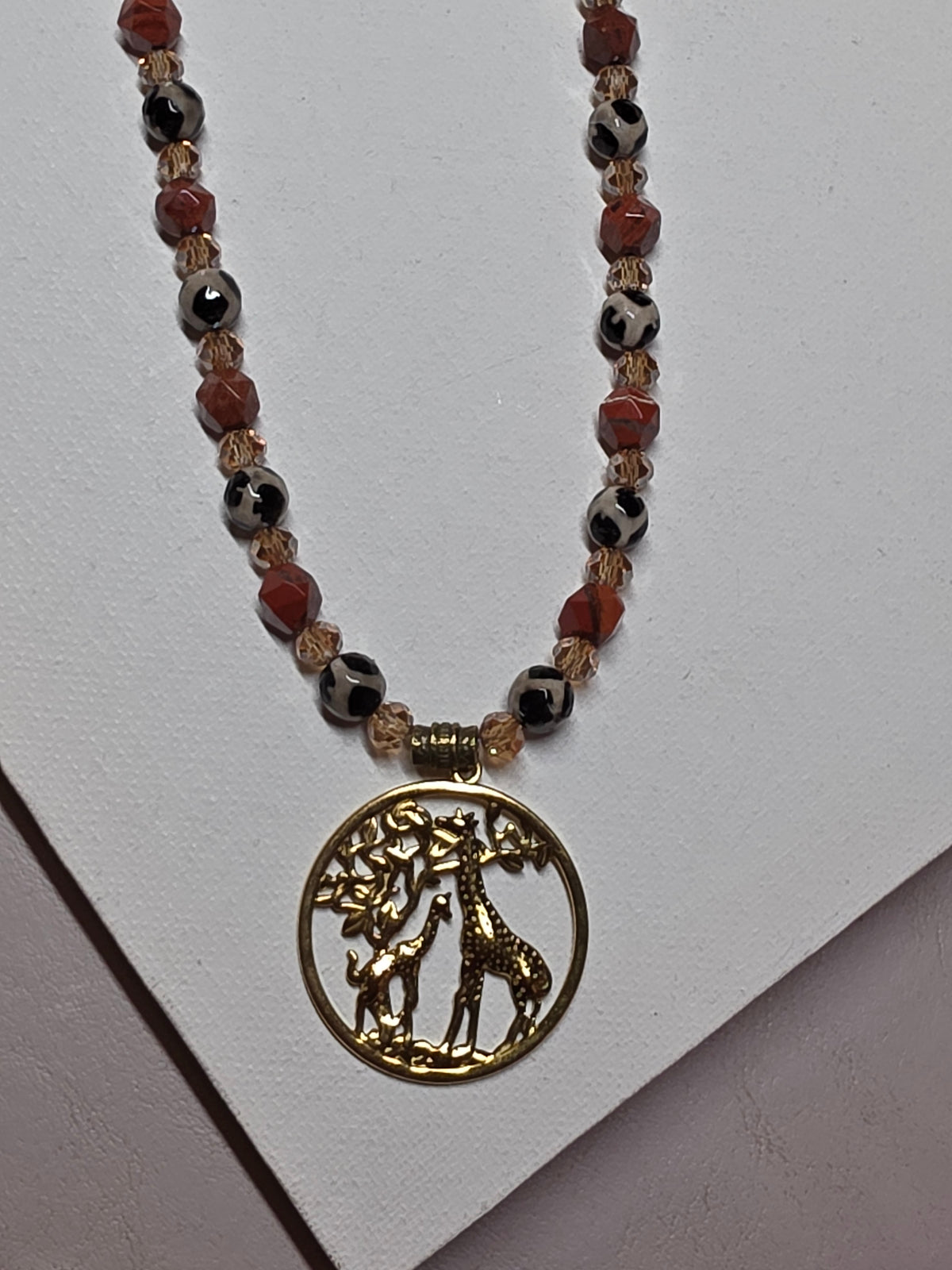 Mama and Baby Giraffe Pendant Necklace