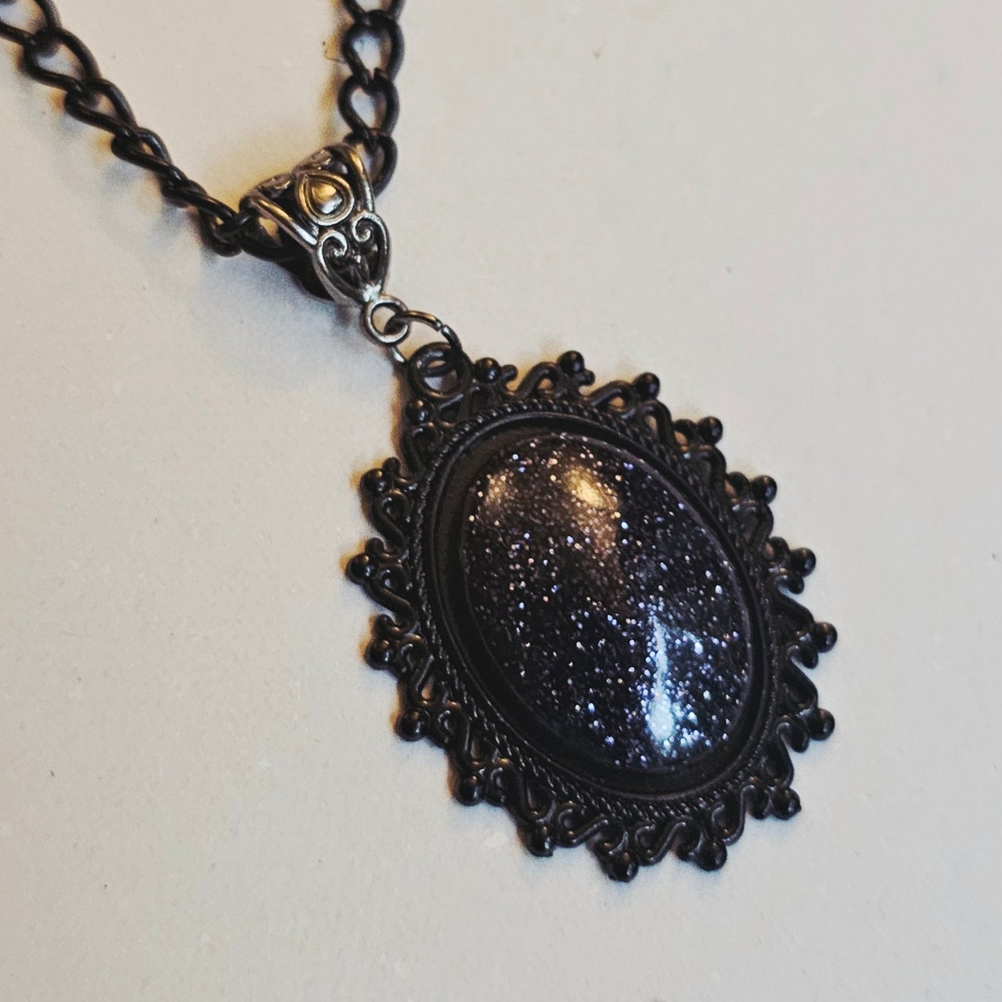 Black Sparkly Gothic-Style Choker Necklace