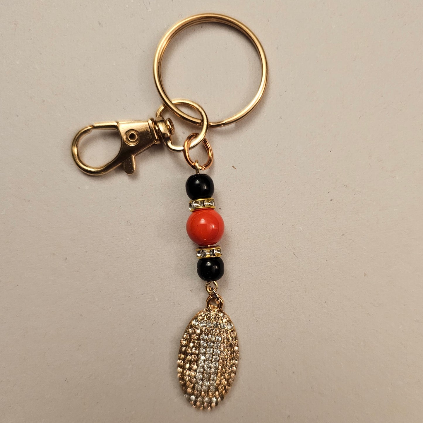 Jeweled Football Keychain
