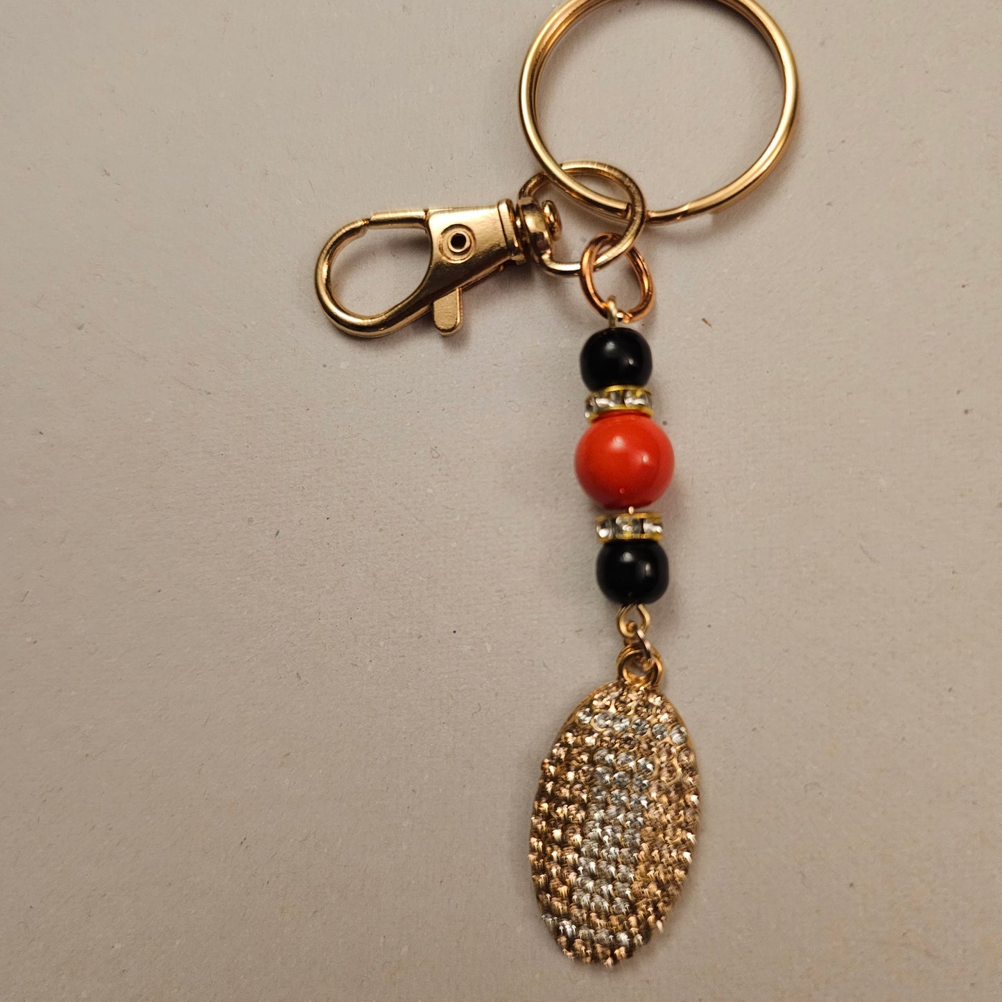 Jeweled Football Keychain