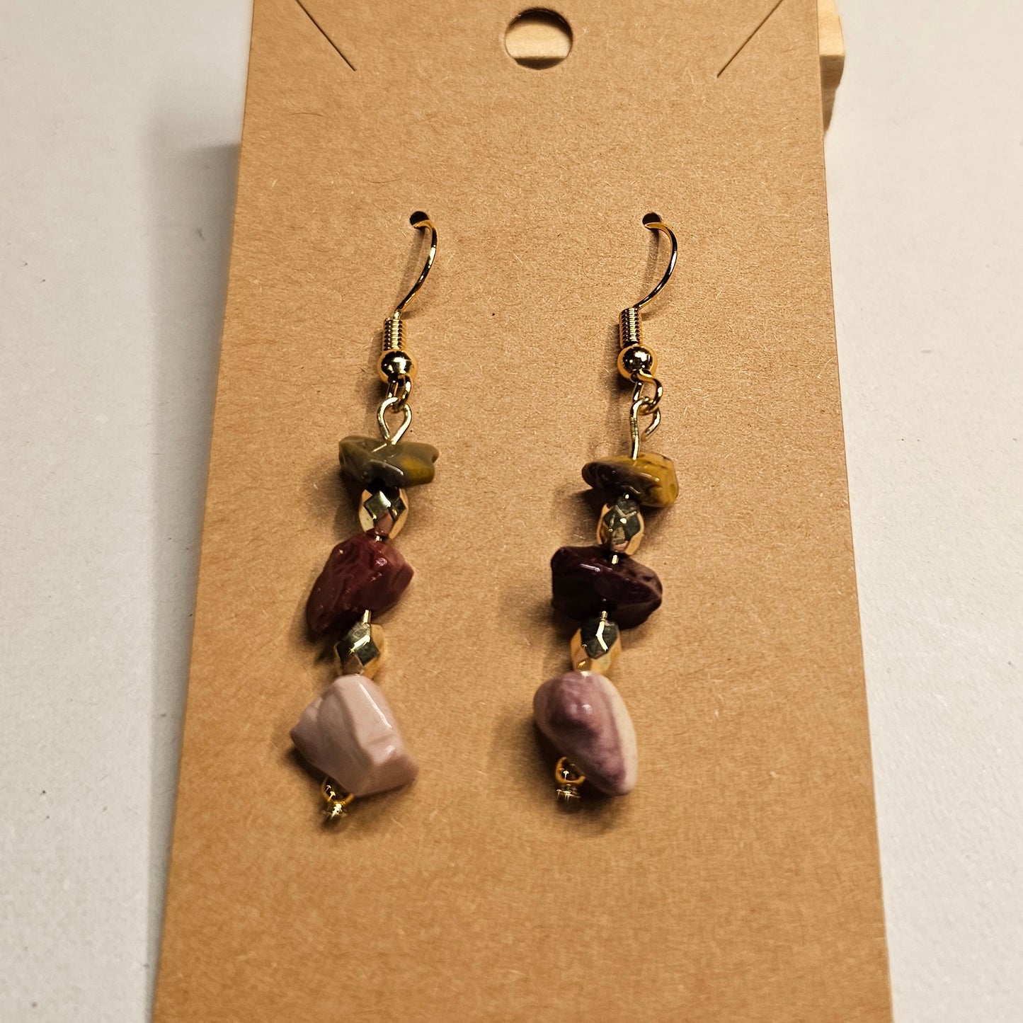 Shades of Fall Stone Chip Dangle Earrings