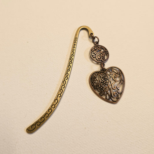 Copper Filigree Heart Bookmark