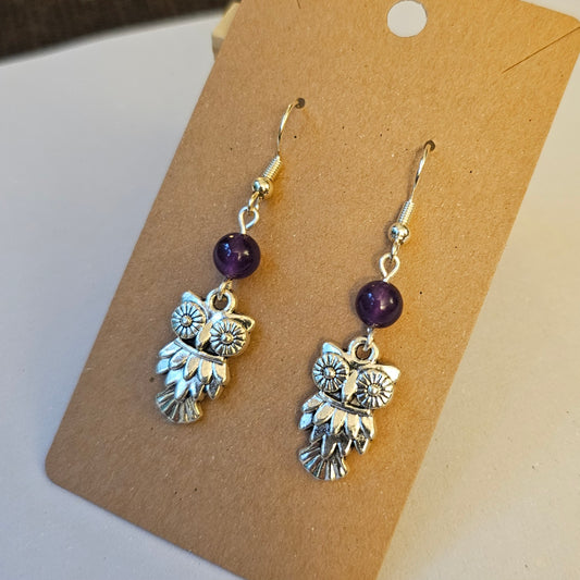 Metal Owl Earrings