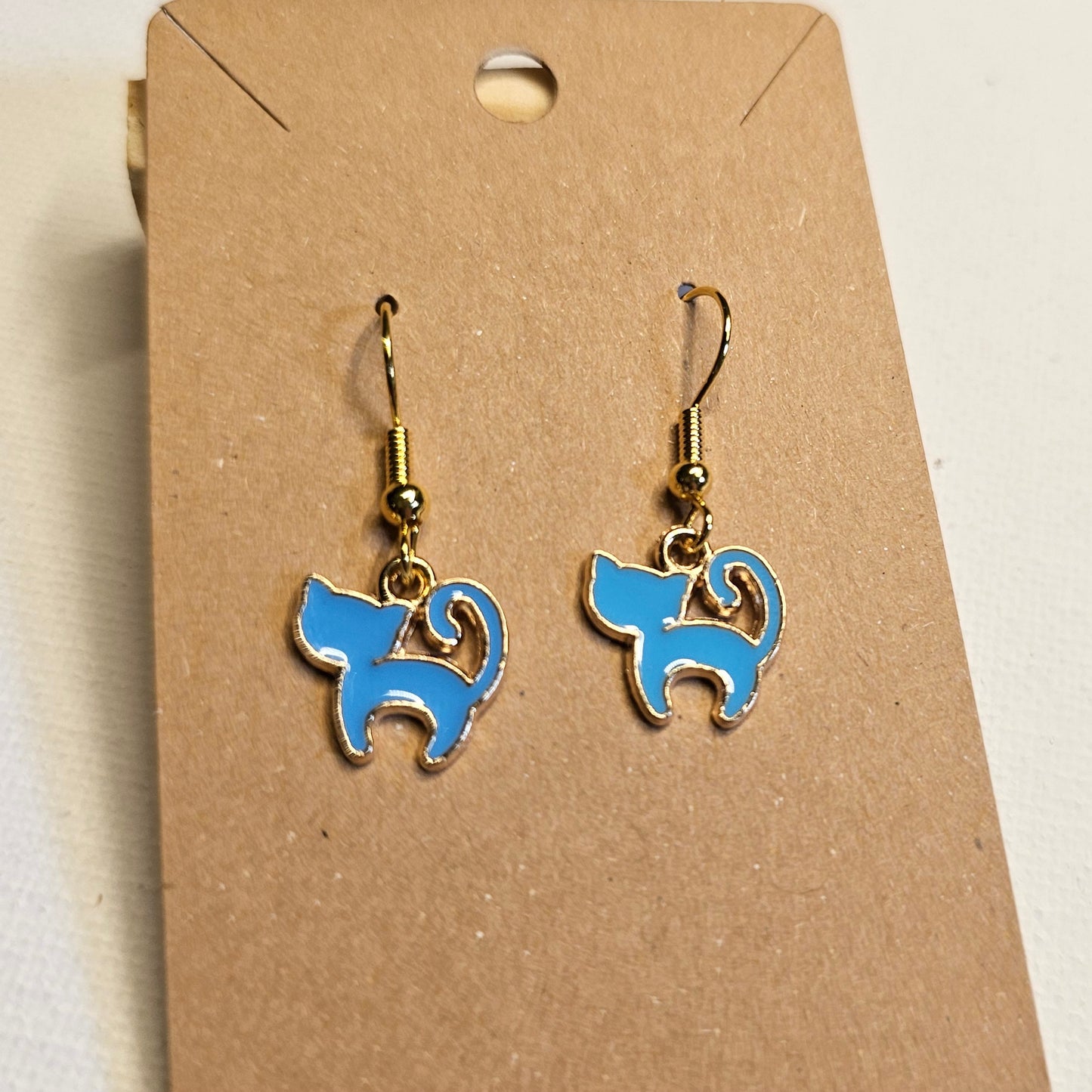 Light Blue Petite Cat Earrings