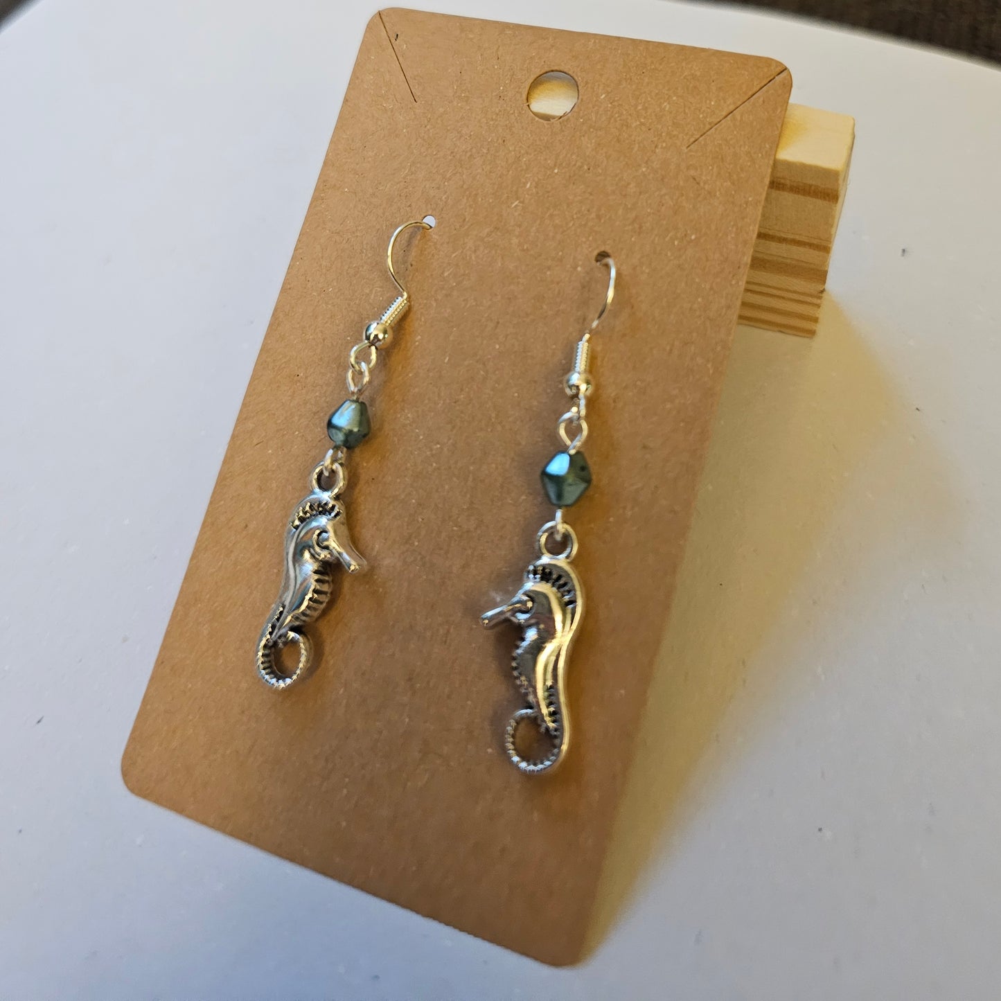 Pearly Bead Seahorse Earrings