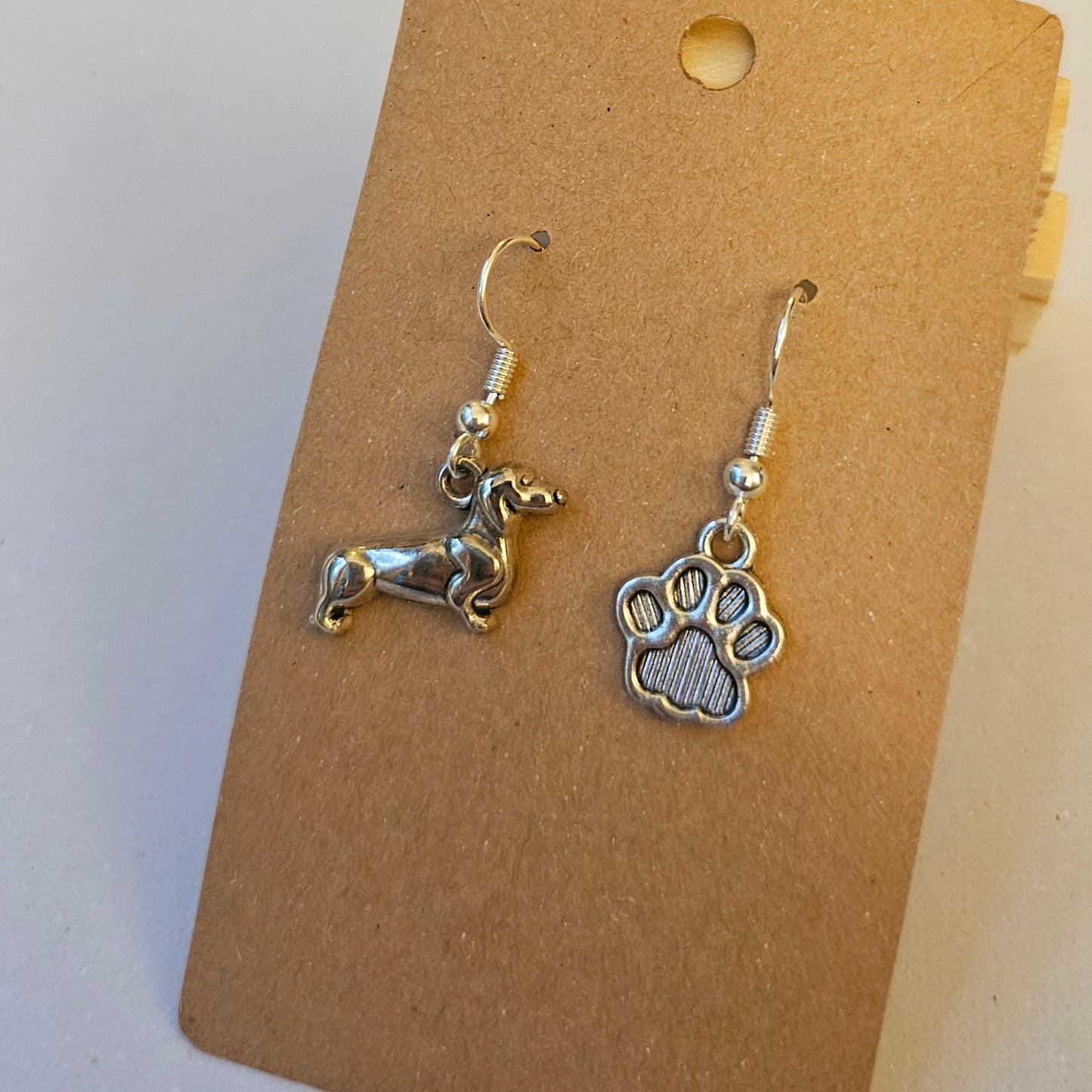 Dachshund and Paw Earrings