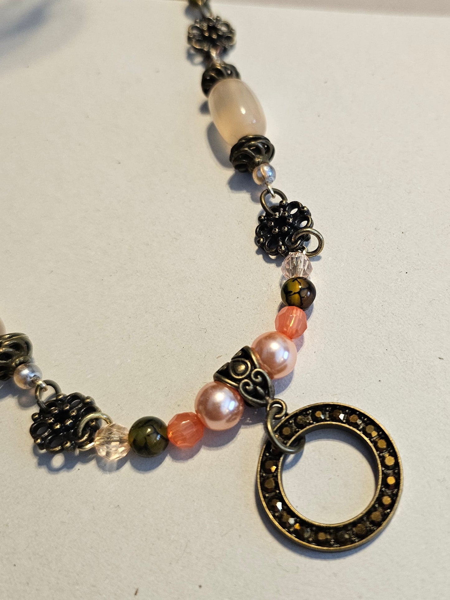 Peach and Brass Timeless Necklace