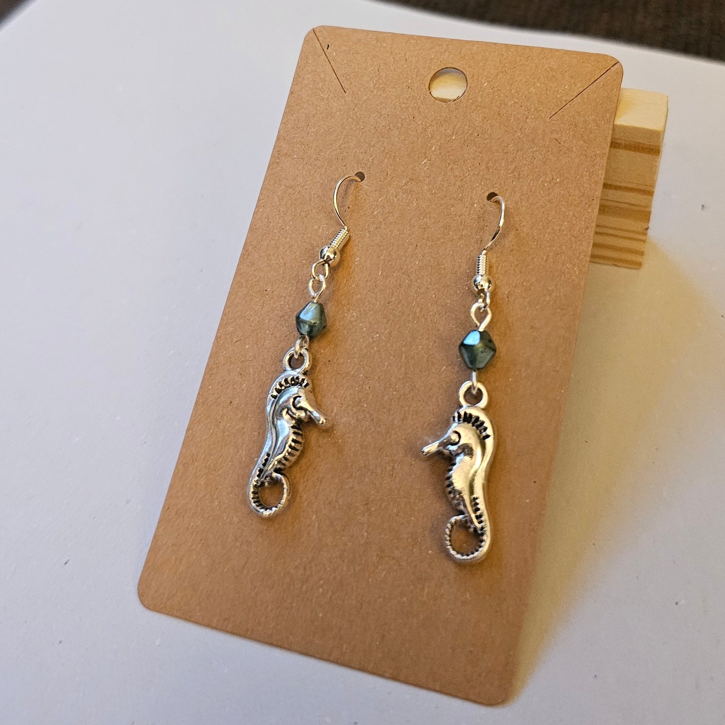 Pearly Bead Seahorse Earrings