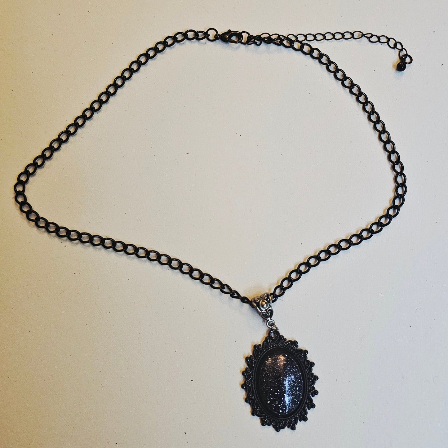 Black Sparkly Gothic-Style Choker Necklace