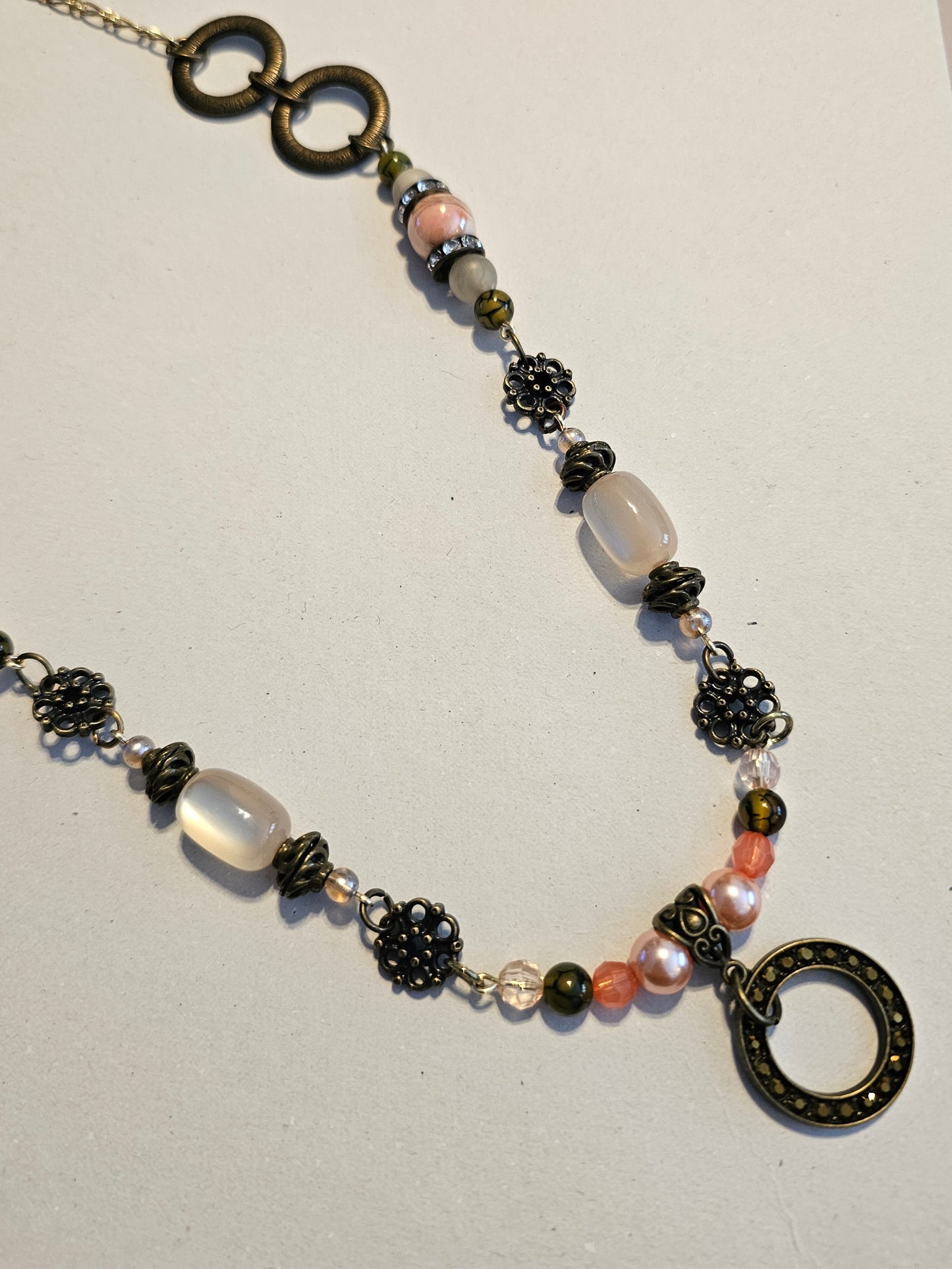 Peach and Brass Timeless Necklace
