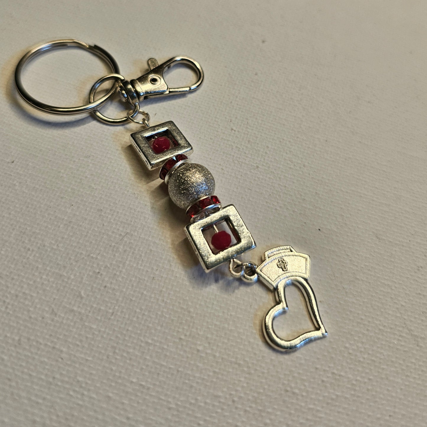 Red and Silver Nurse Keychain
