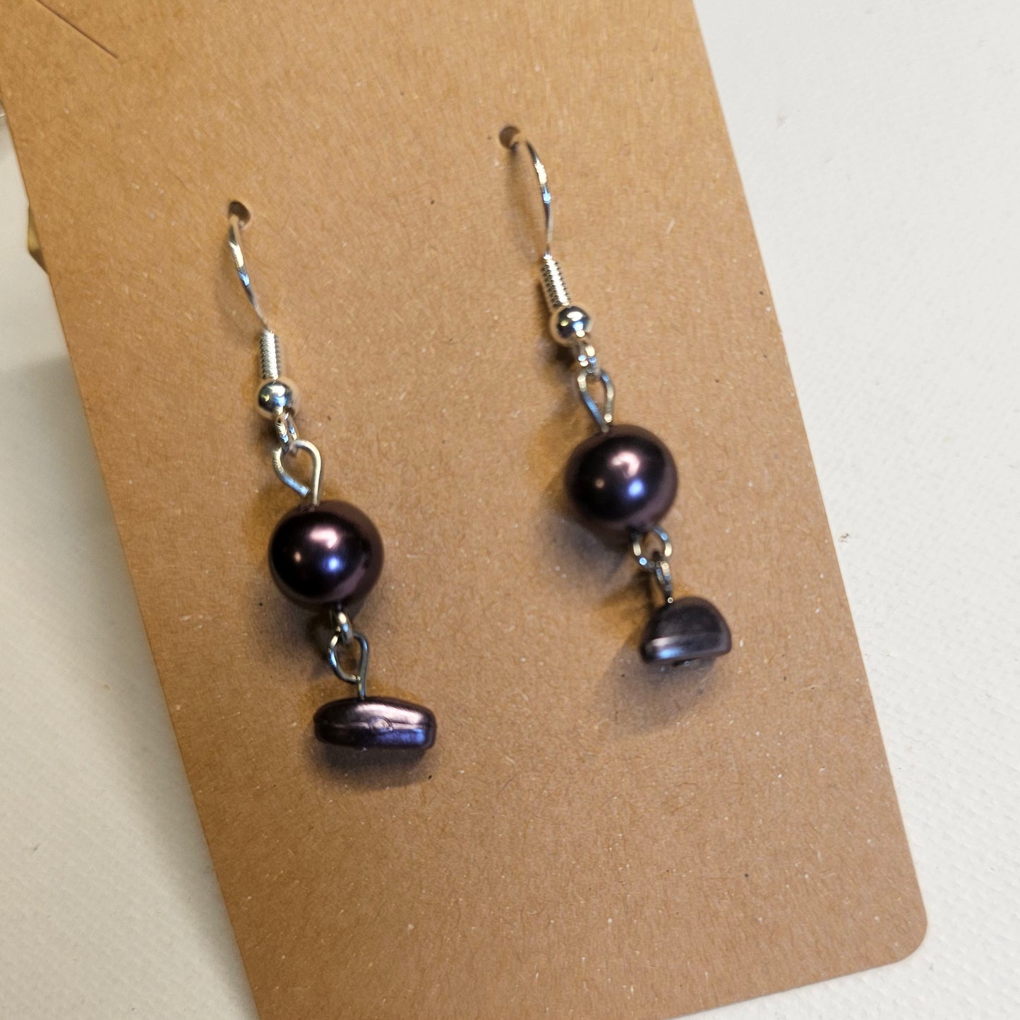 Purple Metallic Dangle Earrings 2