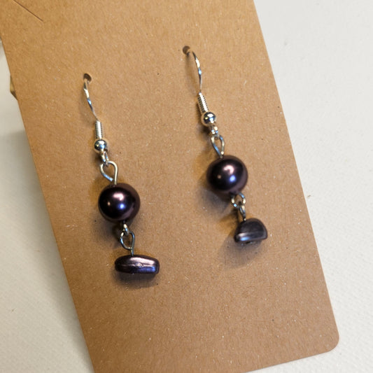 Purple Metallic Dangle Earrings 2