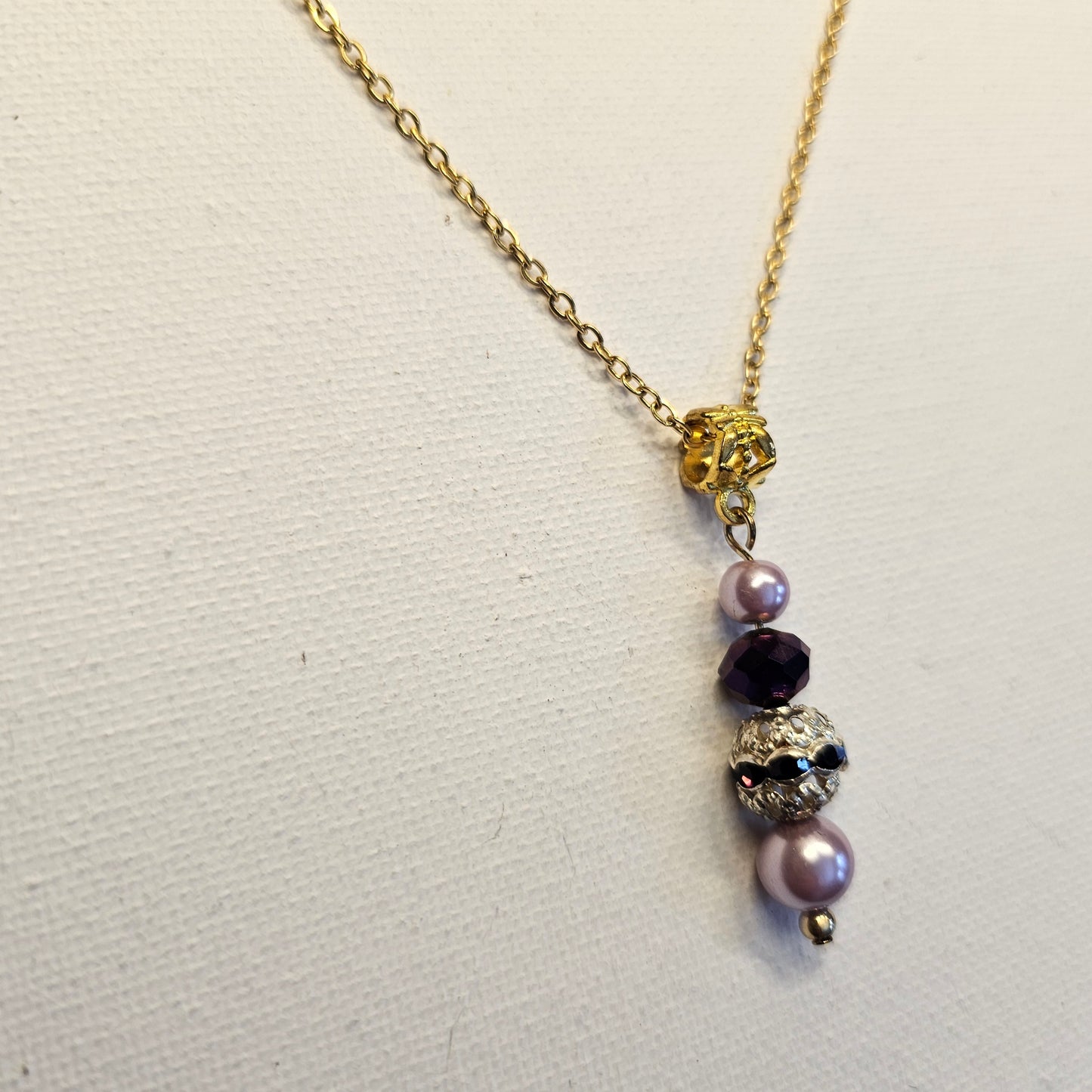 Regency Inspired Hand-Beaded Shades of Purple Necklace