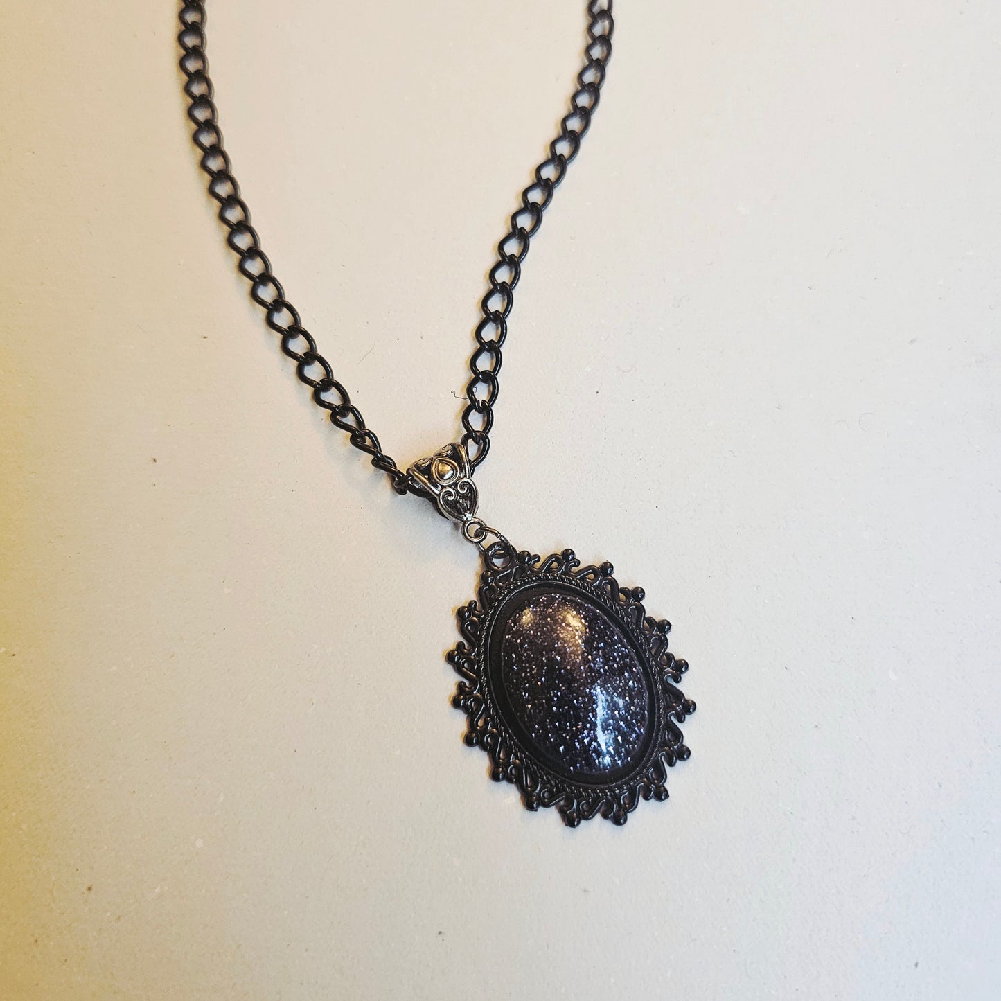 Black Sparkly Gothic-Style Choker Necklace