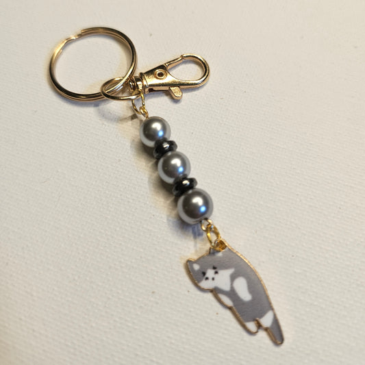 Gray Kitten Keychain