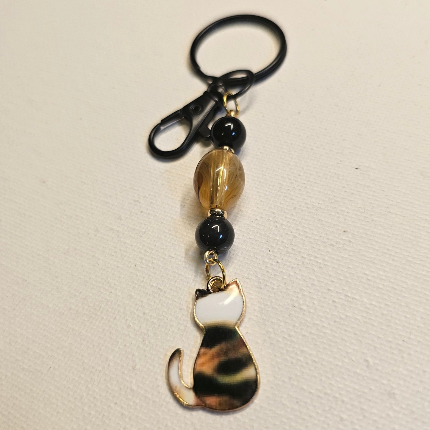Calico Cat Back Keychain